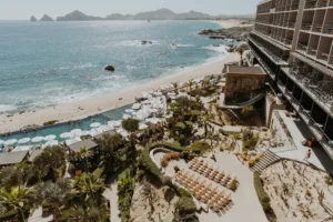 Wedding ceremony setup at The Cape Los Cabos