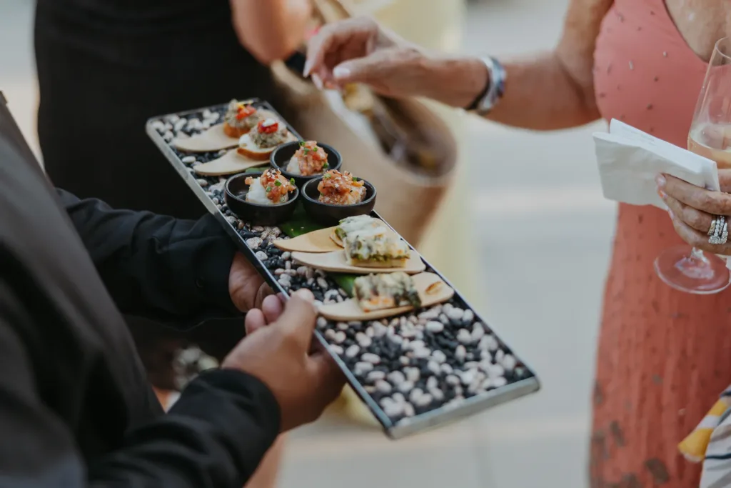 The Cape Thompson Hotel appetizers at wedding