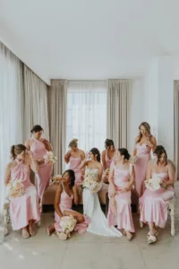 Bride with bridesmaids before the ceremony